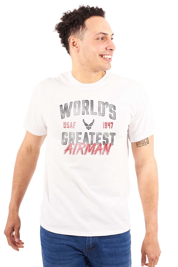 US Air Force World's Greatest Airman Men's Graphic T Shirt Tees Brisco Brands L