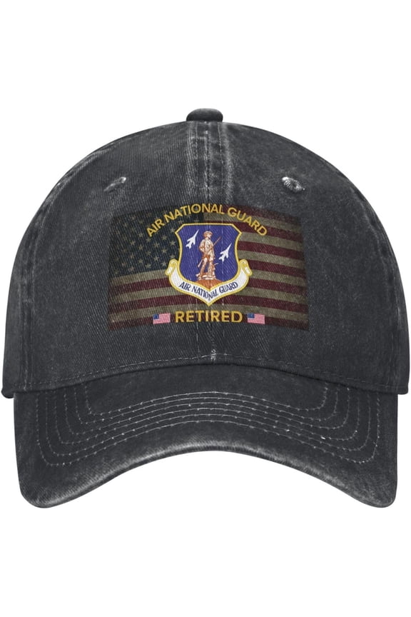 US Air National Guard Retired Baseball Cap Adjustable Personalized Adult Sports Hats Black