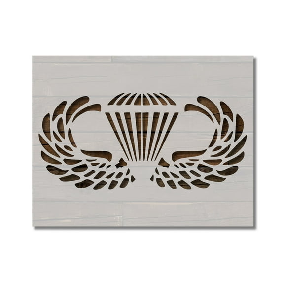 US Airborne Wings Paratrooper Military Stencil Template Reusable 8.5 x 11 for Painting on Walls, Wood, Etc. By Stencilville