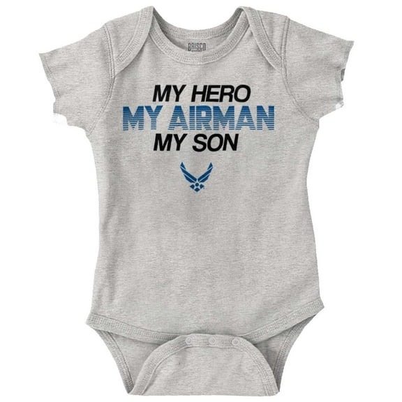 US Airforce Hero Airman Son Romper Boys or Girls Infant Baby Brisco Brands 18M
