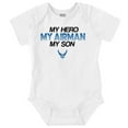 thumbnail image 1 of US Airforce Hero Airman Son Romper Boys or Girls Infant Baby Brisco Brands NB, 1 of 6