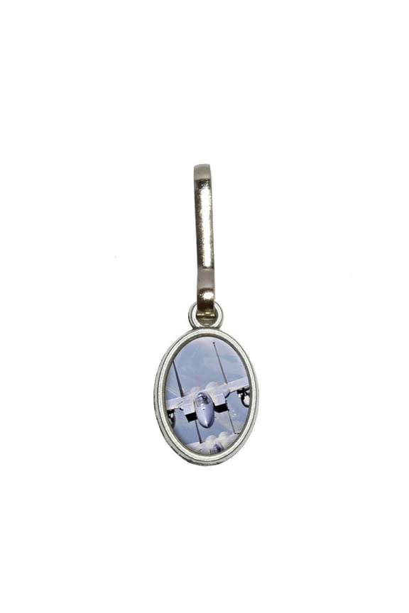 US Airforce Pair of F-15 Strike Eagles Oval Zipper Pull