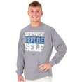 thumbnail image 1 of US Airforce Service Before Self Long Sleeve TShirt Men Women Brisco Brands S, 1 of 6