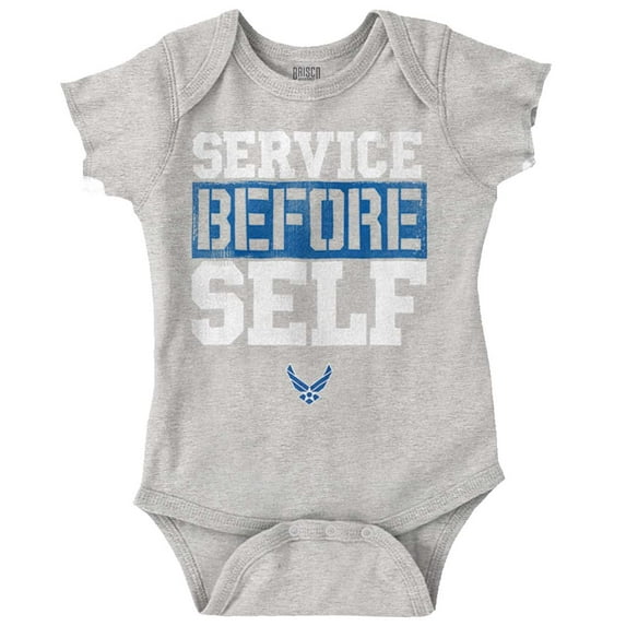 US Airforce Service Before Self Romper Boys or Girls Infant Baby Brisco Brands 12M