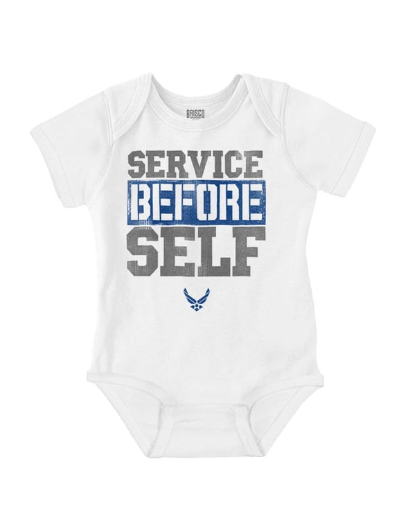 US Airforce Service Before Self Romper Boys or Girls Infant Baby Brisco Brands 12M