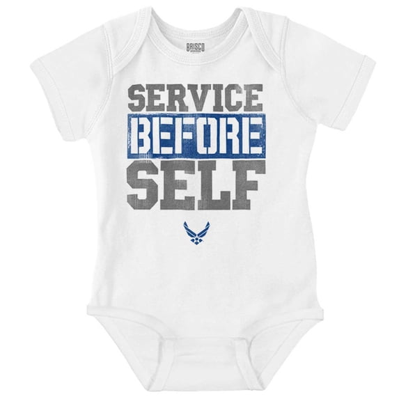 US Airforce Service Before Self Romper Boys or Girls Infant Baby Brisco Brands 12M