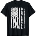 thumbnail image 1 of US American Flag 4th Of July Baseball Player T-Shirt, 1 of 5