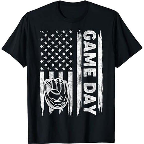US American Flag 4th Of July Game Day Baseball T-Shirt
