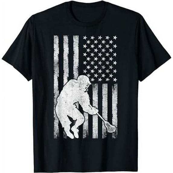 US American Flag 4th Of July Lacrosse Player T-Shirt