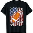thumbnail image 1 of US American Flag 4th Of July Rugby Football T-Shirt, 1 of 5