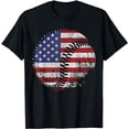 thumbnail image 1 of US American Flag Baseball Ball Sports Lover Baseball T-Shirt, 1 of 5