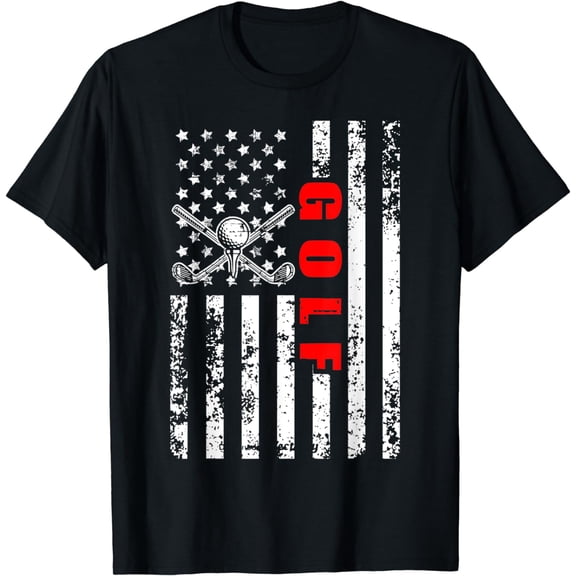 US American Flag Golf Patriotic Retirement T-Shirt