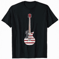 thumbnail image 1 of US American Flag Guitar Musician Acoustic Guitars Mens T-Shirt, 1 of 5