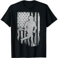 thumbnail image 1 of US American Flag Patriotic 4th Of July Lacrosse Player T-Shirt, 1 of 5