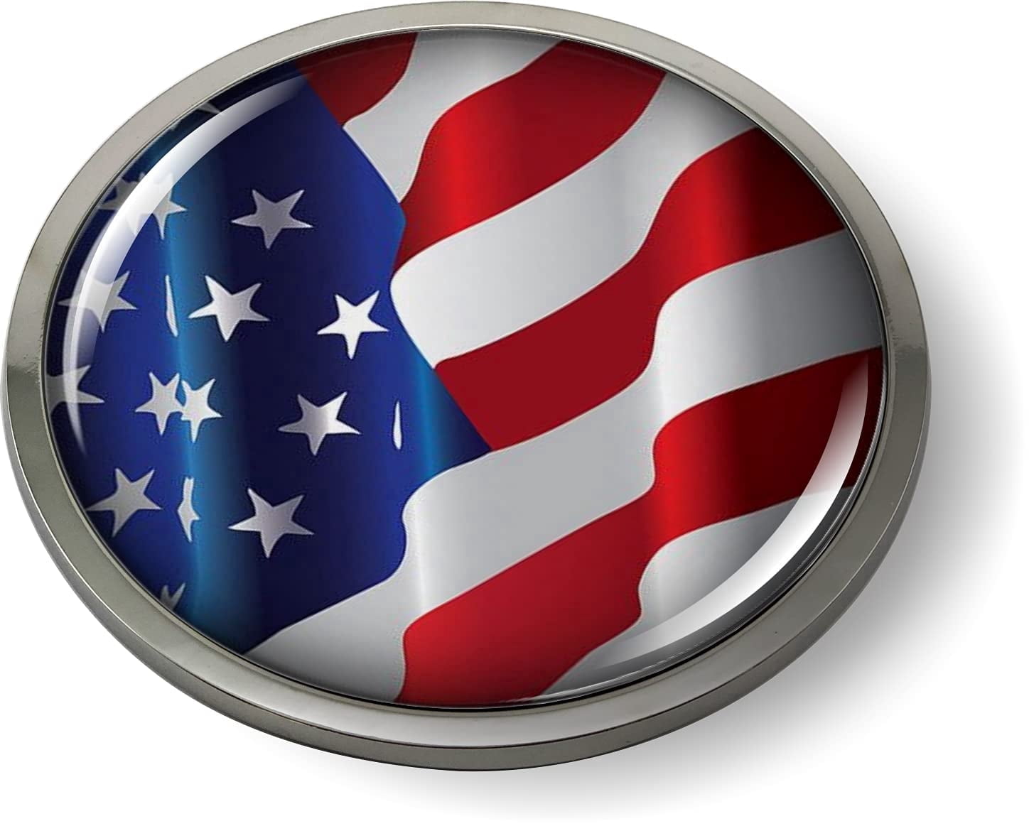 BestLicensePlateFrames US American Flag Tattered 3D Domed CAR Emblem ...
