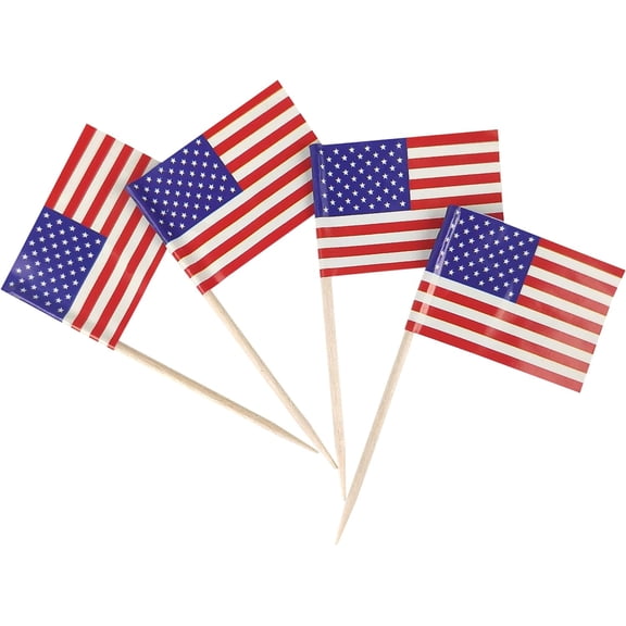 US American Toothpick Flag Mini Small USA Cupcake Topper Flags (200 pcs)