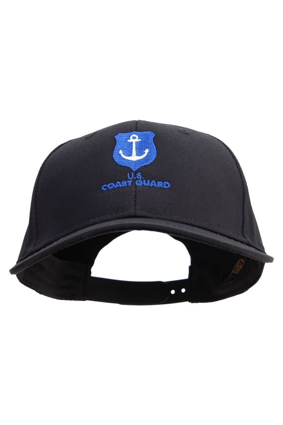US Anchor Coast Guard Embroidered Six Panels Pro Style Cap - Black OSFM