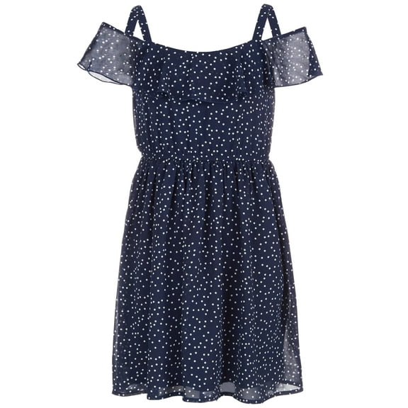 US Angels Big Kid Girls Dot Print Chiffon Dress