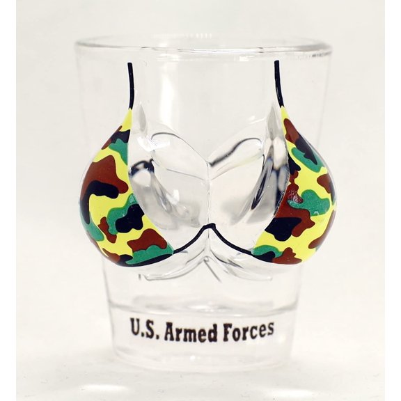 US Armed Forces Bikini Bust 3D Shot Glass