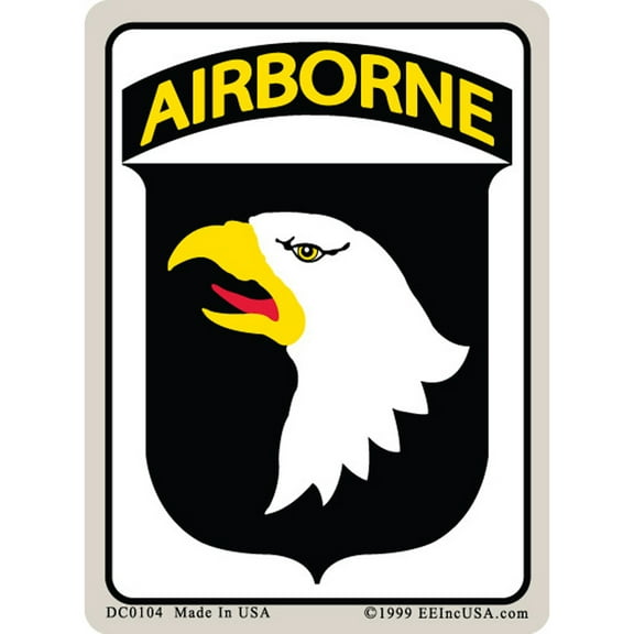 US Army 101st Airborne Division Car Decal 3 by 4 Inches