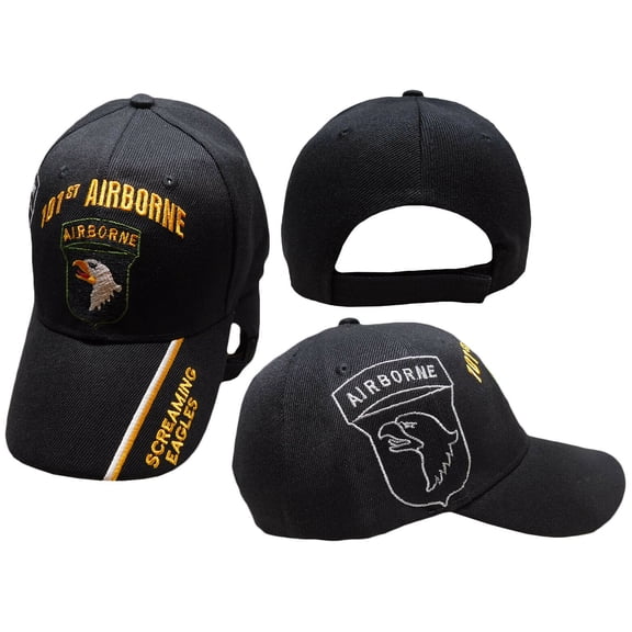 US Army 101st Airborne Screaming Eagle Shadow Black Embroidered Cap Hat LICENSED