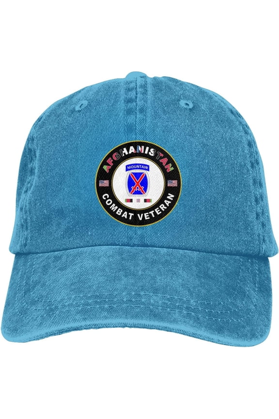 US Army 10th Mountain Infantry Afghanistan Combat Veteran Dad Hat Baseball Unisex Baseball Adjustable Washed Cap