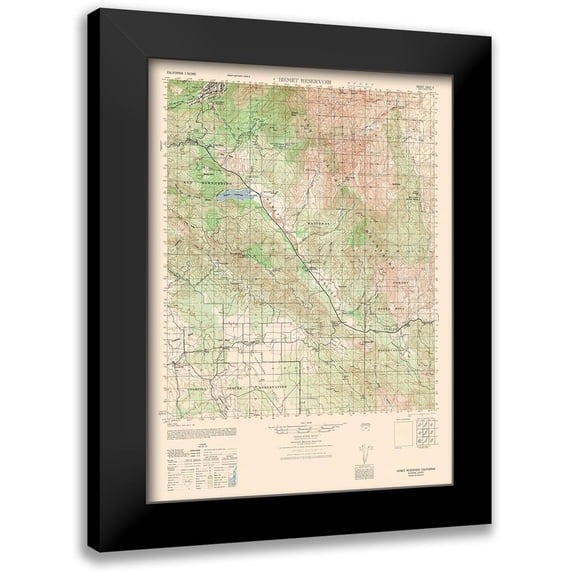 US Army 14x18 Black Modern Framed Museum Art Print Titled - Hemet Reservoir Sheet - US Army 1943