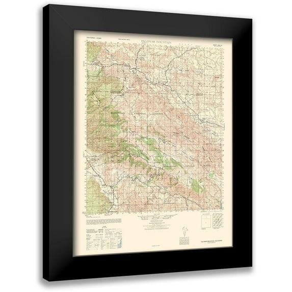 US Army 15x18 Black Modern Framed Museum Art Print Titled - Palomar Mountain Sheet - US Army 1942
