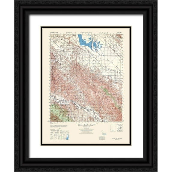 US Army 15x18 Black Ornate Wood Framed with Double Matting Museum Art Print Titled - Caliente Mountain Sheet - US Army 1943