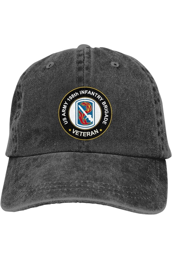 US Army 198th Infantry Brigade Veteran Dad Hat Baseball Unisex Baseball Adjustable Washed Cap