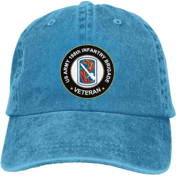 US Army 198th Infantry Brigade Veteran Dad Hat Baseball Unisex Baseball Adjustable Washed Cap