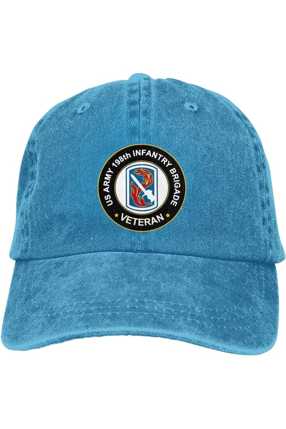 US Army 198th Infantry Brigade Veteran Dad Hat Baseball Unisex Baseball Adjustable Washed Cap