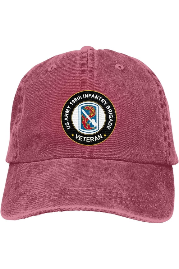 US Army 198th Infantry Brigade Veteran Dad Hat Baseball Unisex Baseball Adjustable Washed Cap