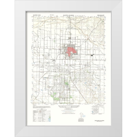 US Army 19x24 White Modern Wood Framed Museum Art Print Titled - Santa Maria Sheet- US Army 1947