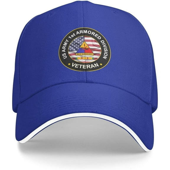 US Army 1st Armored Division Vietnam Service Combat Veteran Baseball Cap Outdoor Trucker Hats Adjustable Custom