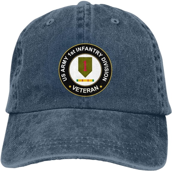 US Army 1st Infantry Division Vietnam Service Combat Veteran Dad Hat Baseball Unisex Baseball Adjustable Washed Cap