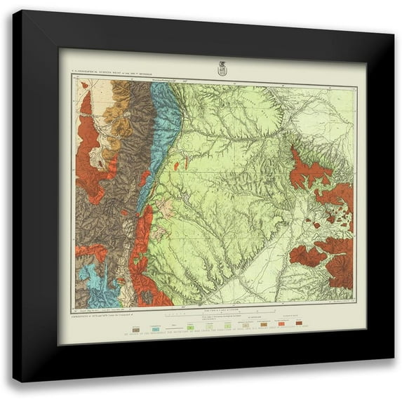 US Army 22x20 Black Modern Framed Museum Art Print Titled - Colorado New Mexico Land Classification Sheet