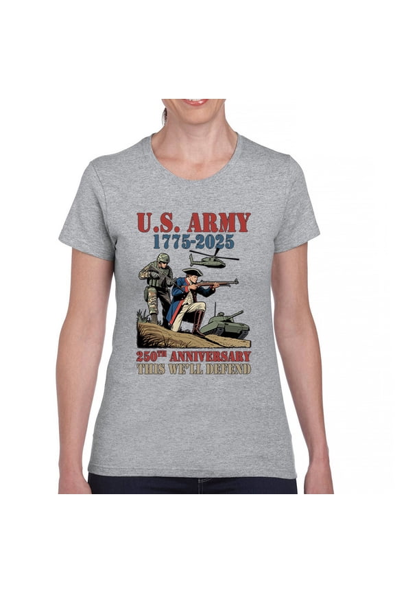 US Army 250 Anniversary T-Shirt Military Veteran DD 214 Patriotic Women's Tee