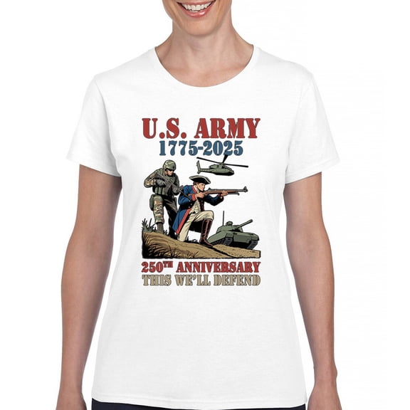 US Army 250 Anniversary T-Shirt Military Veteran DD 214 Patriotic Women's Tee