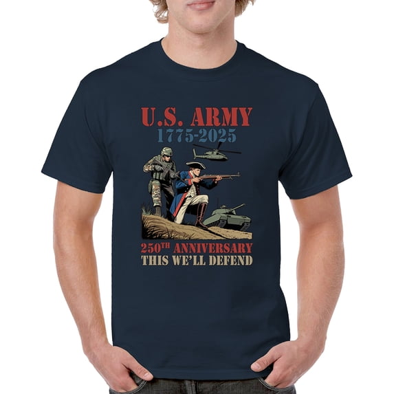 US Army 250 Anniversary T-shirt Military Veteran DD 214 Patriotic Men's Tee