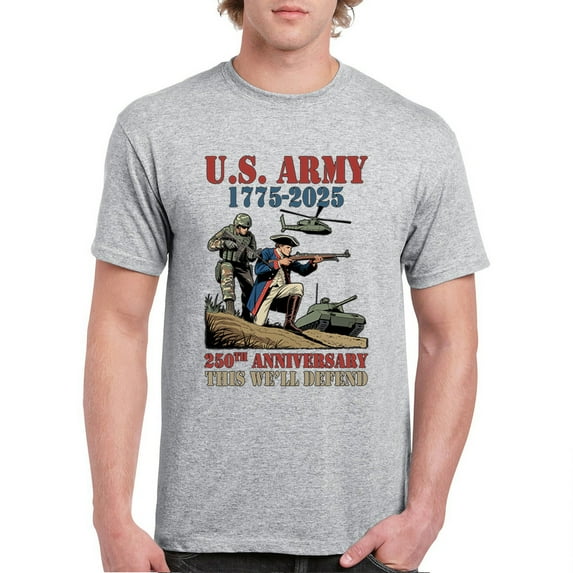 US Army 250 Anniversary T-shirt Military Veteran DD 214 Patriotic Men's Tee