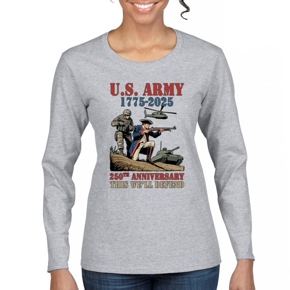 US Army 250 Anniversary Women's Long Sleeve T-shirt Military Veteran DD 214 Patriotic