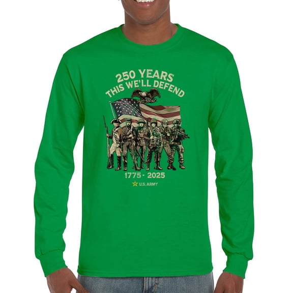 US Army 250 Years Long Sleeve T-shirt American Military Veteran DD214 Patriotic