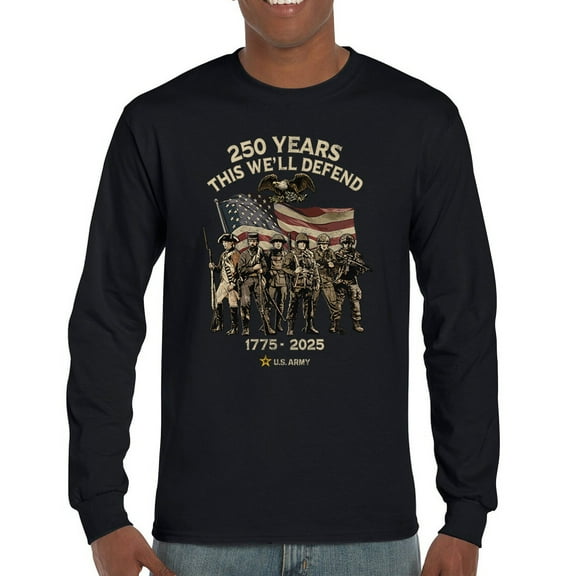 US Army 250 Years Long Sleeve T-shirt American Military Veteran DD214 Patriotic