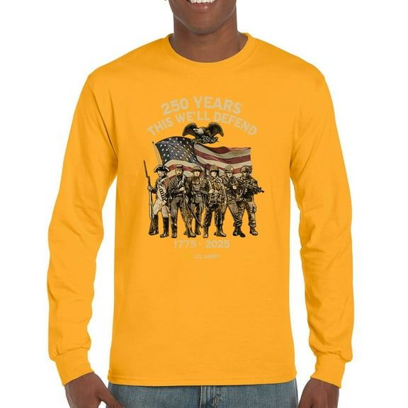 US Army 250 Years Long Sleeve T-shirt American Military Veteran DD214 Patriotic