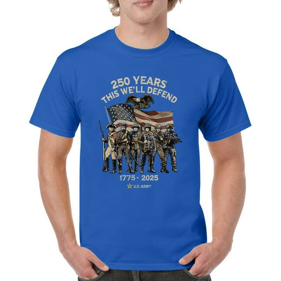 US Army 250 Years T-shirt American Military Veteran DD214 Patriotic Men's Tee