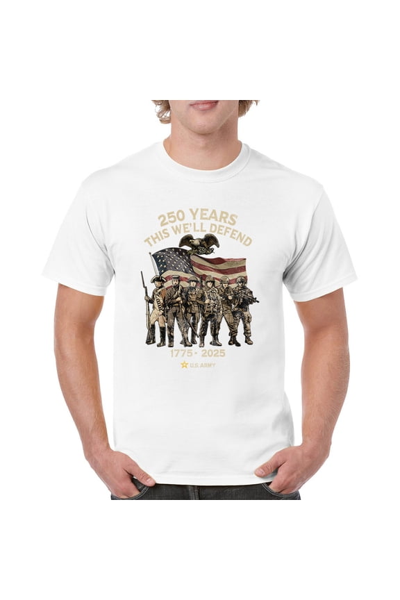US Army 250 Years T-shirt American Military Veteran DD214 Patriotic Men's Tee
