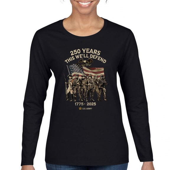 US Army 250 Years Women's Long Sleeve T-shirt American Military Veteran DD214 Patriotic