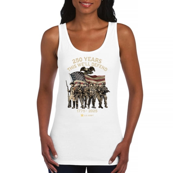 US Army 250 Years Women's Tank Top American Military Veteran DD214 Patriotic