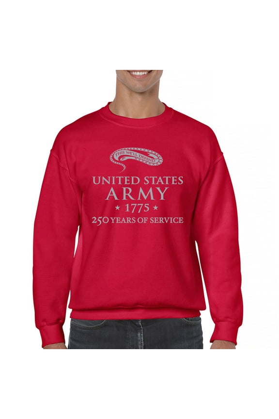 US Army 250 Years of Service Crewneck Sweatshirt Military Veteran DD214 Patriot